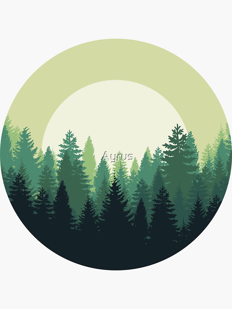 Thumbnail 3 of 3, Sticker, Deep Forest designed and sold by Ayrus.