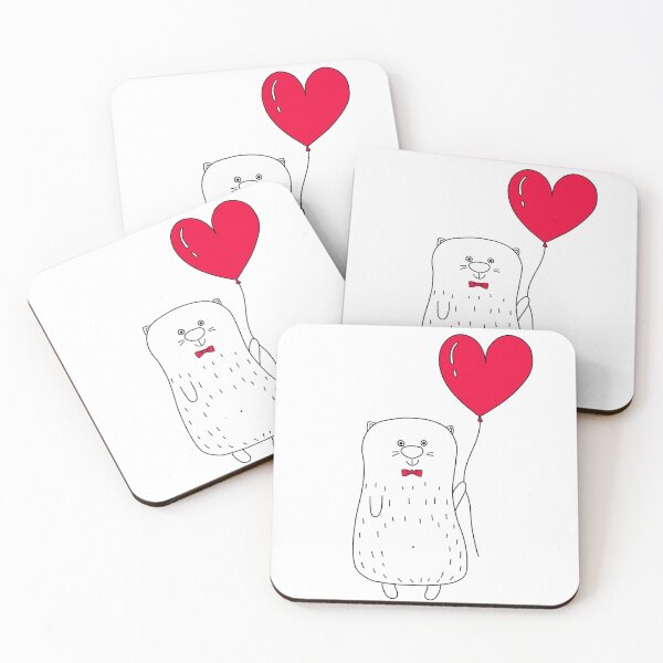 Item preview, Valentine’s Day cat water bottle  designed and sold by GreenKott.