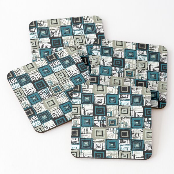 Item preview, Green and Teal Quilted Pattern designed and sold by lucidfrog.