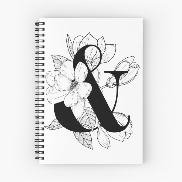 Artikelvorschau, Monogramm u. Et-Zeichen mit Magnolien-Linie Kunst entworfen und verkauft von GraphicsbyNel.