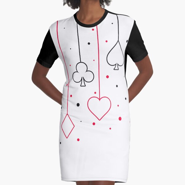 Fantasy Playing Cards Graphic T-Shirt Dress