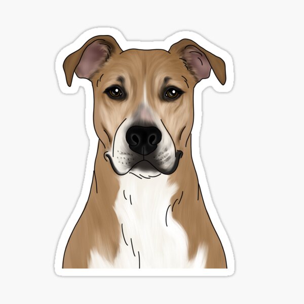 Item preview, Tan & White Pit Bull designed and sold by ktscanvases.