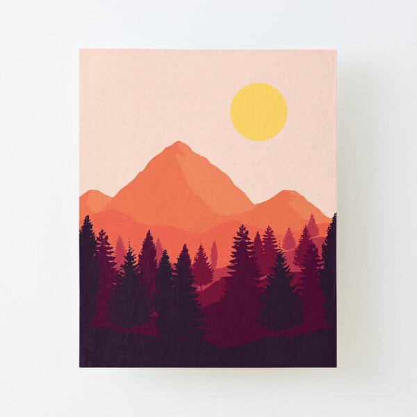 Forest Mountain Horizon Canvas Mounted Print