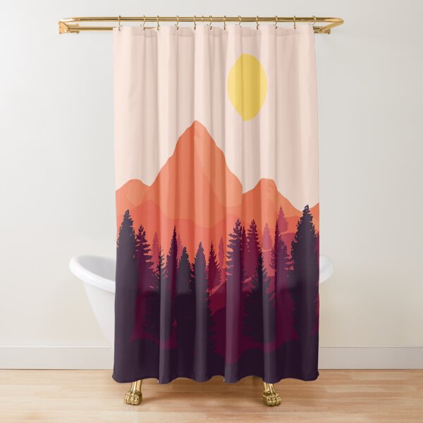 Disover Forest Mountain Horizon Shower Curtain