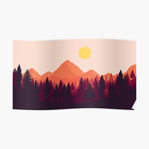 Forest Mountain Horizon Poster