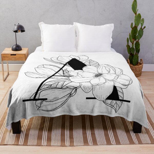 Item preview, Monogram A with Magnolia Line Art designed and sold by GraphicsbyNel.