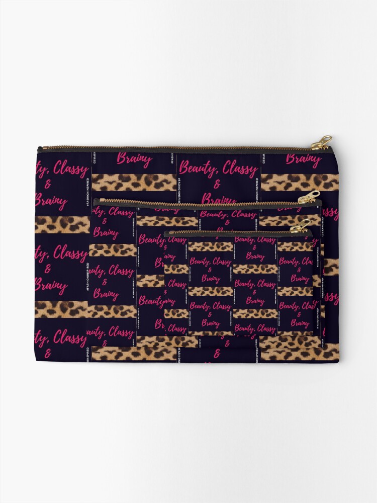 Alternate view of Beauty, Classy & Brainy Zipper Pouch