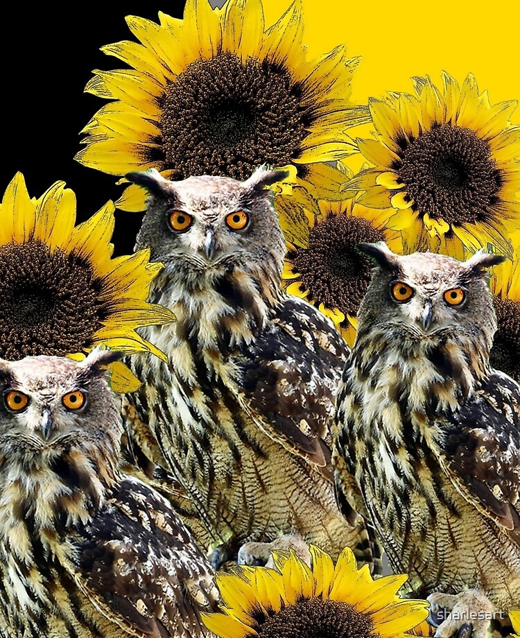 Funda y vinilo para iPad «NOCHE Y DÍA ARTE DE GIRASOL Y BÚHO» de sharlesart  | Redbubble