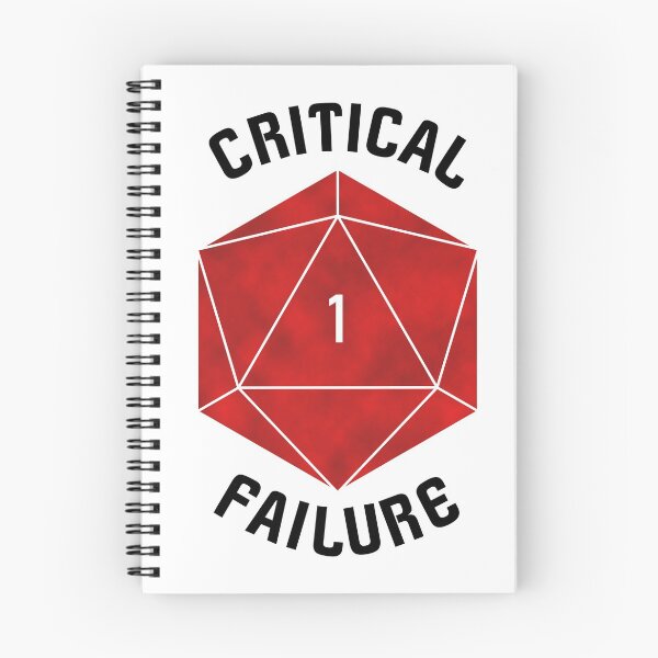 Item preview, Critical Failure D&D D20 Nat 1 designed and sold by blackmoonflower.