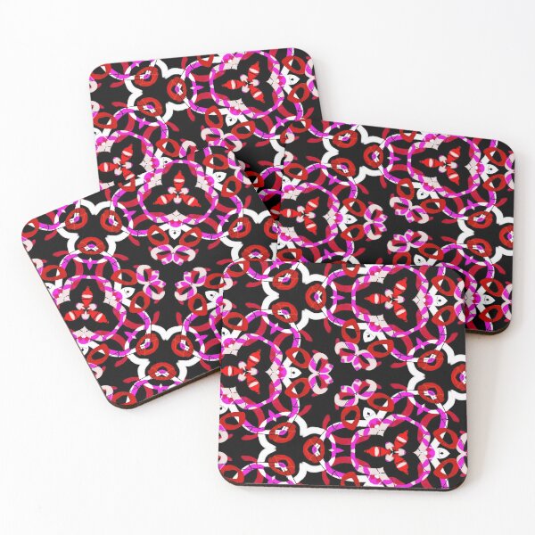 Item preview, RED, WHITE AND PINK PATTERN ON BLACK designed and sold by Lori  Rosen.