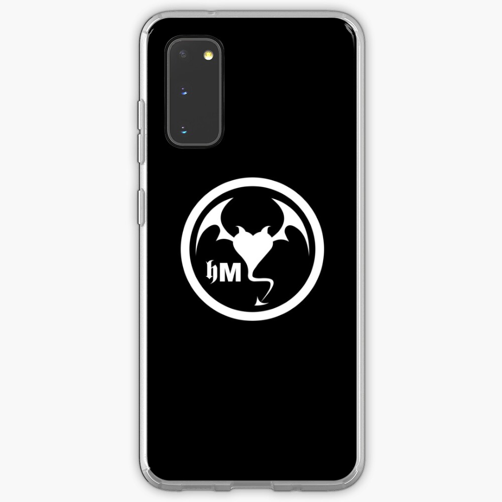 Hollywood Monsters Circle Bat Logo - WHITE PRINT Case & Skin for Samsung Galaxy