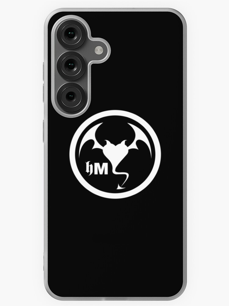 Thumbnail 1 of 4, Samsung Galaxy Phone Case, Hollywood Monsters Circle Bat Logo - WHITE PRINT designed and sold by bzyrq.