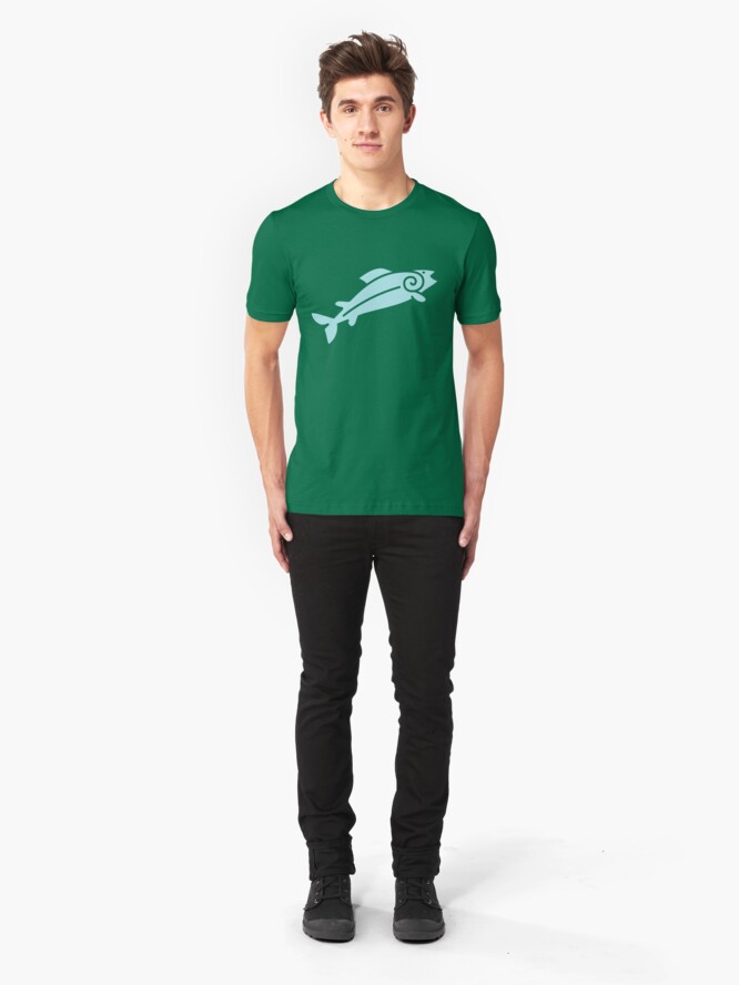 Alternate view of Happy Salmon Jumping Slim Fit T-Shirt