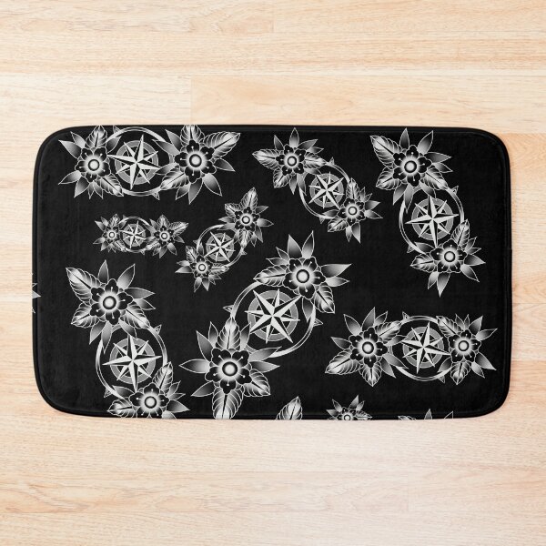 Item preview, Compass and flowers designed and sold by dtmtattoo.