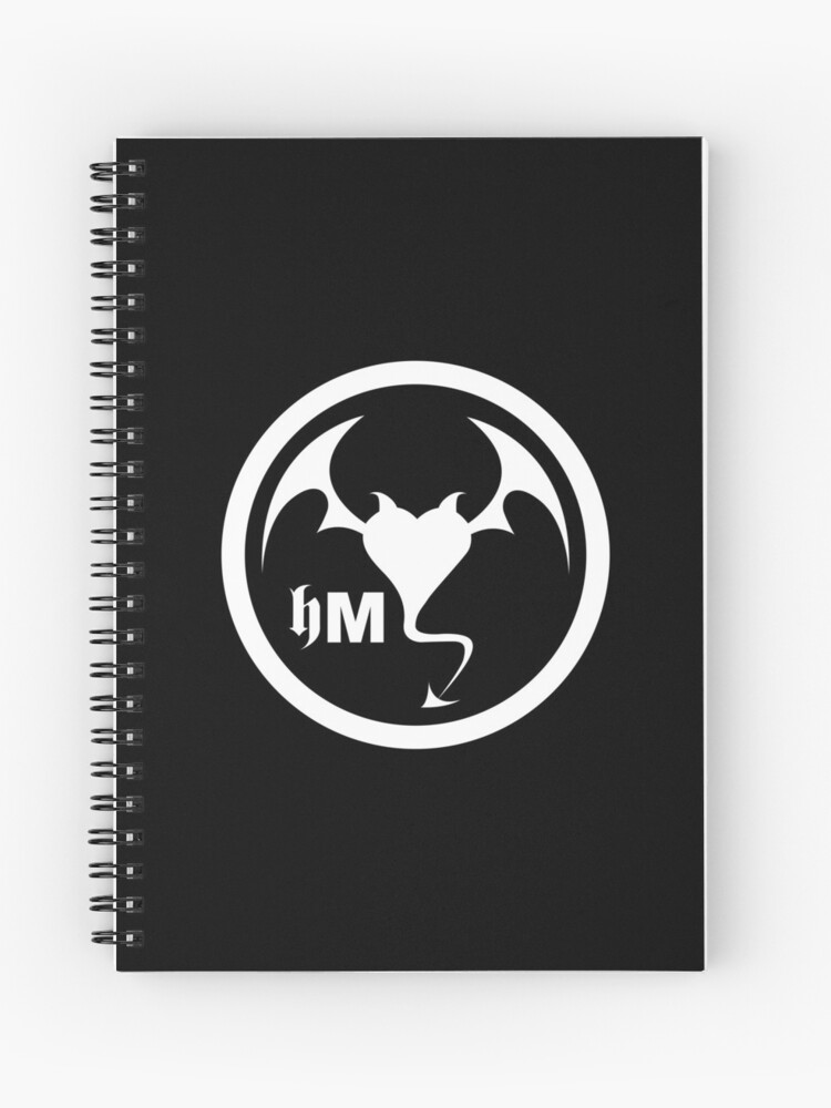Thumbnail 1 of 3, Journal, Hollywood Monsters Circle Bat Logo - WHITE PRINT designed and sold by bzyrq.