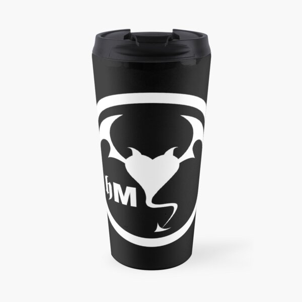 Hollywood Monsters Circle Bat Logo - WHITE PRINT Travel Mug