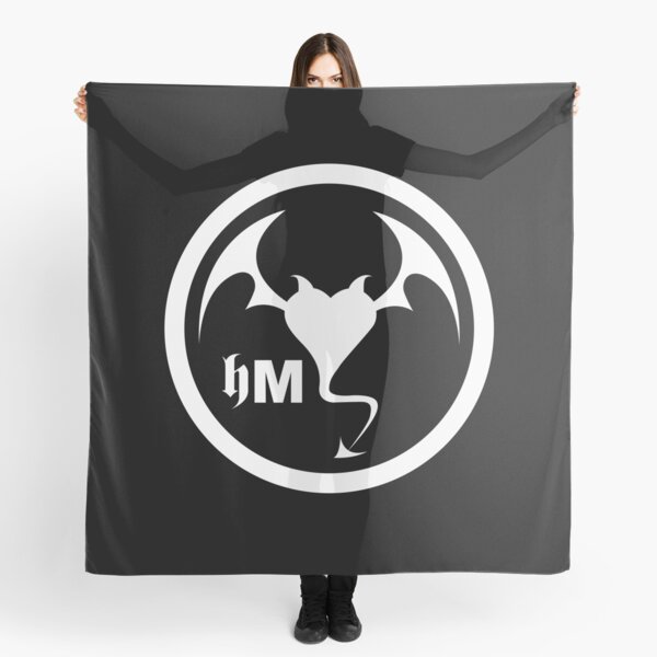 Hollywood Monsters Circle Bat Logo - WHITE PRINT Scarf