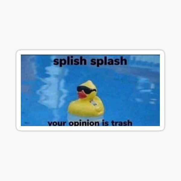 Splish Splash Your Opinion Is Trash Meme Captions Trend 