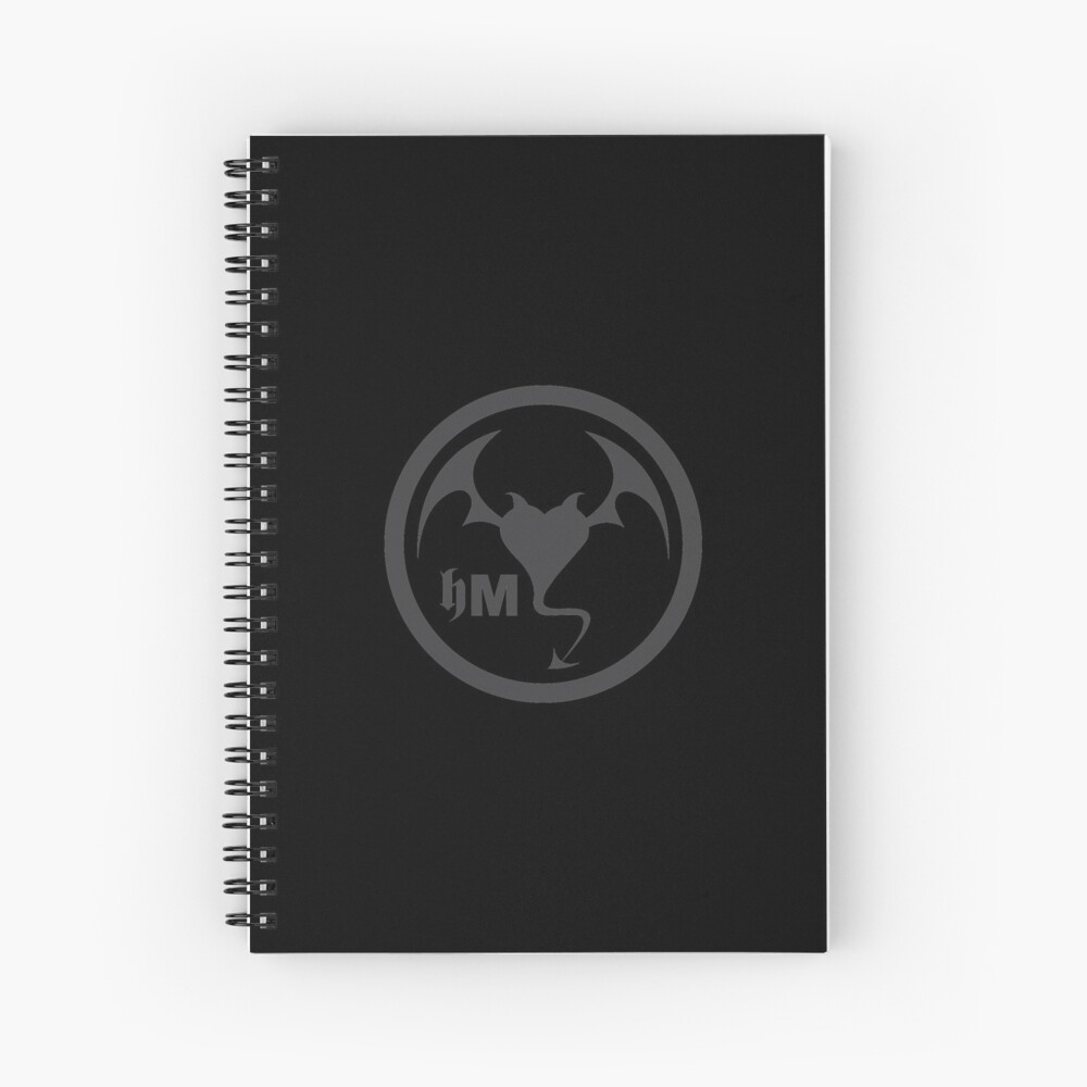 Hollywood Monsters Circle Bat Logo - DARK GREY Spiral Notebook