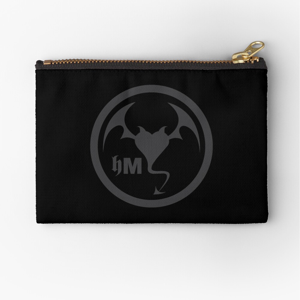 Hollywood Monsters Circle Bat Logo - DARK GREY Zipper Pouch