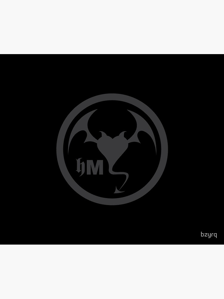 Thumbnail 6 of 6, Throw Blanket, Hollywood Monsters Circle Bat Logo - DARK GREY designed and sold by bzyrq.