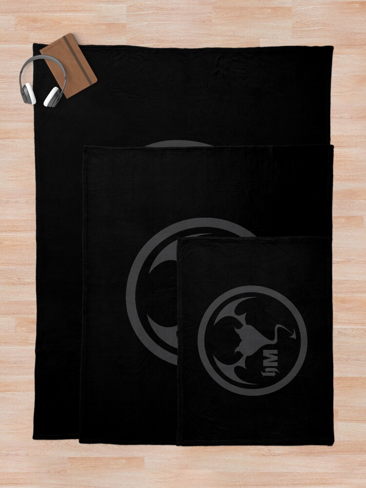 Thumbnail 5 of 6, Throw Blanket, Hollywood Monsters Circle Bat Logo - DARK GREY designed and sold by bzyrq.