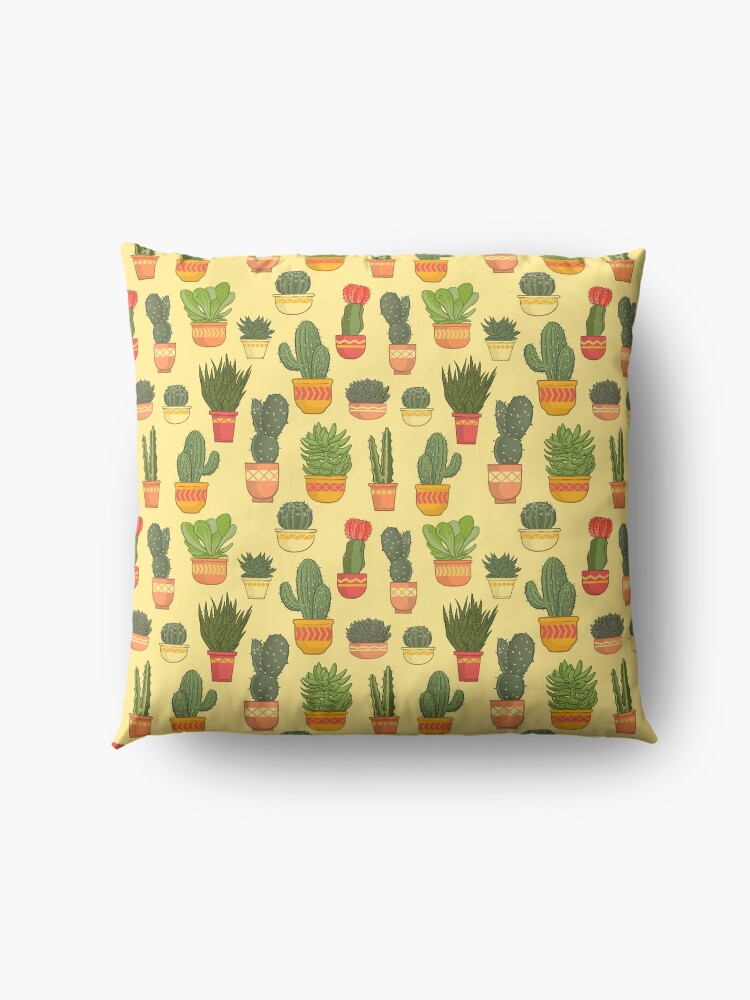 Alternate view of Cactus and Succulent Pattern (Tan) Floor Pillow
