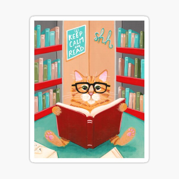 The Library Cat Sticker