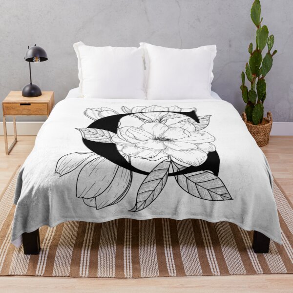 Item preview, Monogram C with Magnolia Line Art designed and sold by GraphicsbyNel.