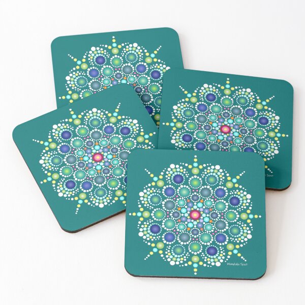 Item preview, VISHUDDHA chakra colorful mandala  designed and sold by mandalaspot.