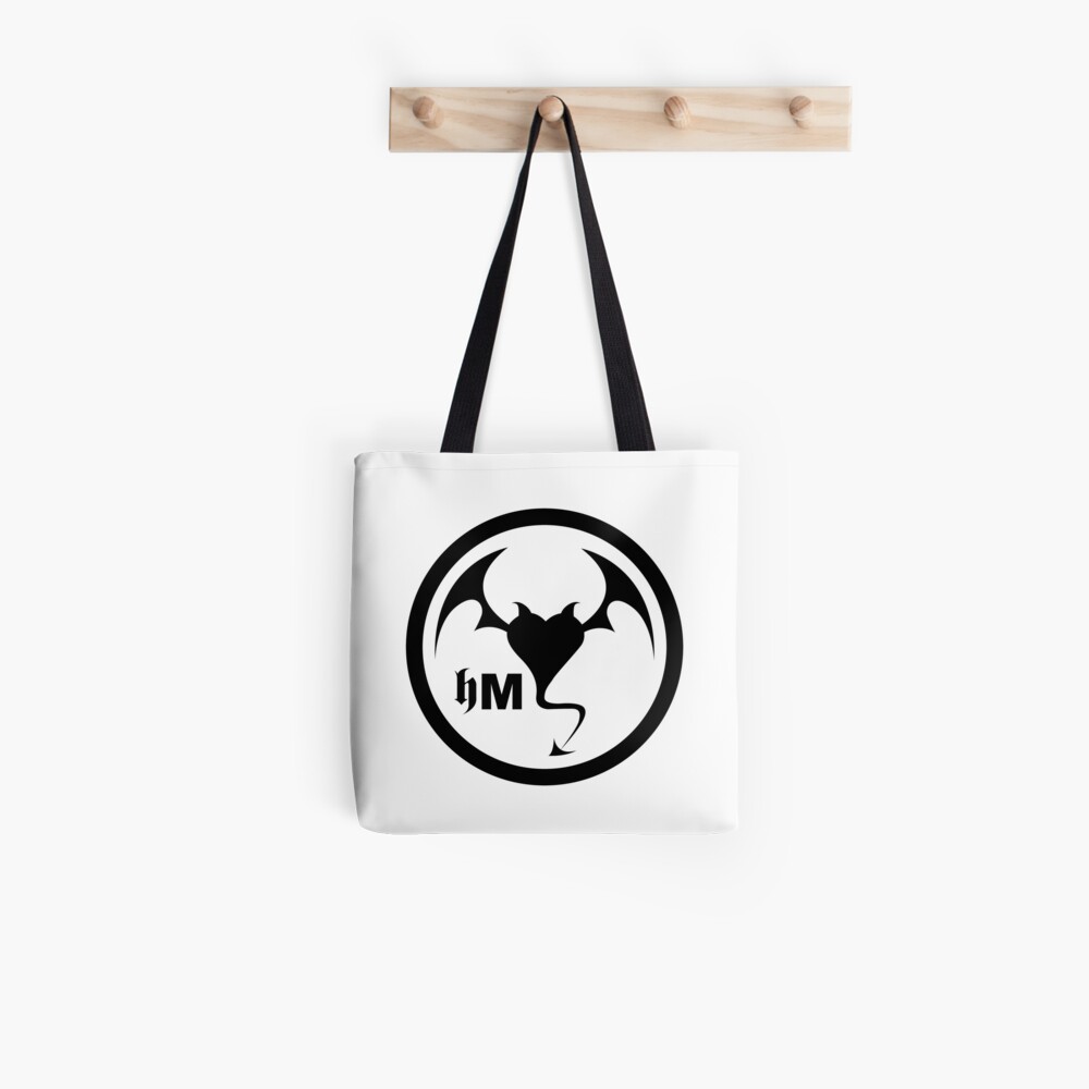 Hollywood Monsters Circle Bat Logo - BLACK PRINT Tote Bag