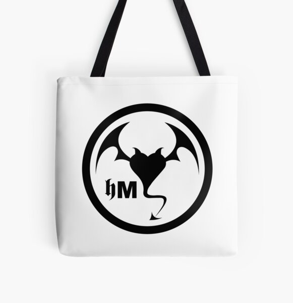 Hollywood Monsters Circle Bat Logo - BLACK PRINT All Over Print Tote Bag