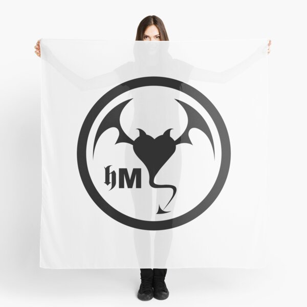 Hollywood Monsters Circle Bat Logo - BLACK PRINT Scarf