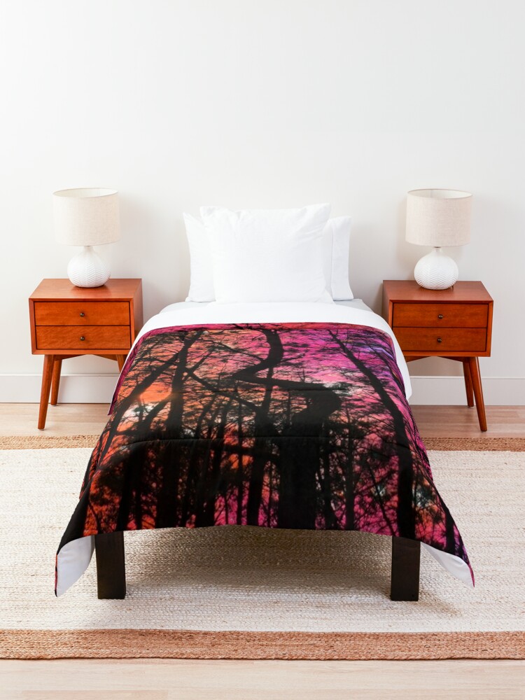 Alternate view of Twisted Forest Hot Pink Orange Comforter