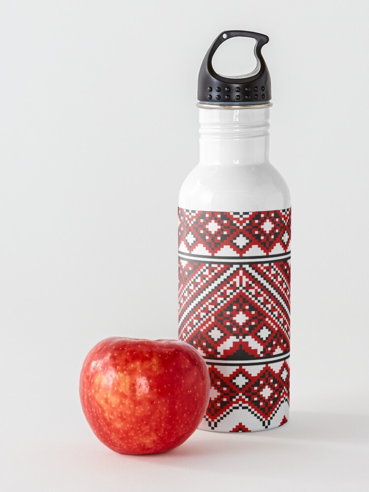 Alternate view of #Ukrainian #Embroidery, #CrossStitch, #Pattern Water Bottle