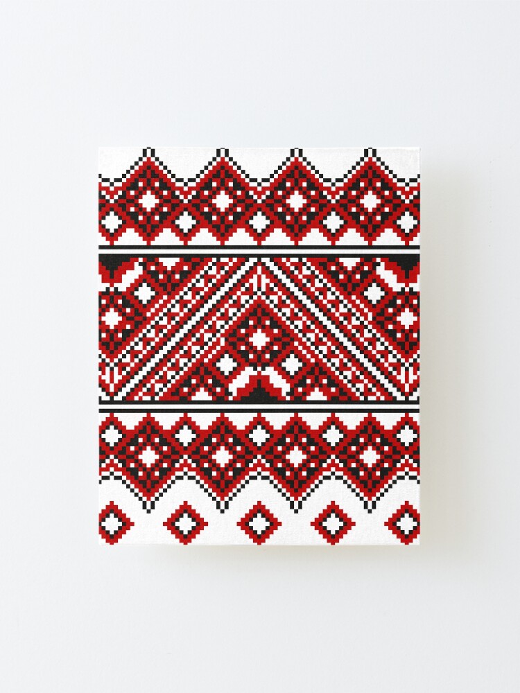 Alternate view of #Ukrainian #Embroidery, #CrossStitch, #Pattern Mounted Print