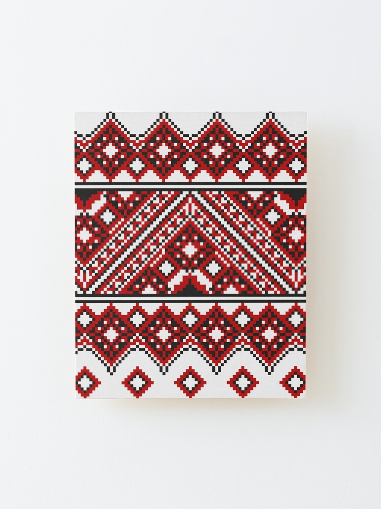 Alternate view of #Ukrainian #Embroidery, #CrossStitch, #Pattern Mounted Print
