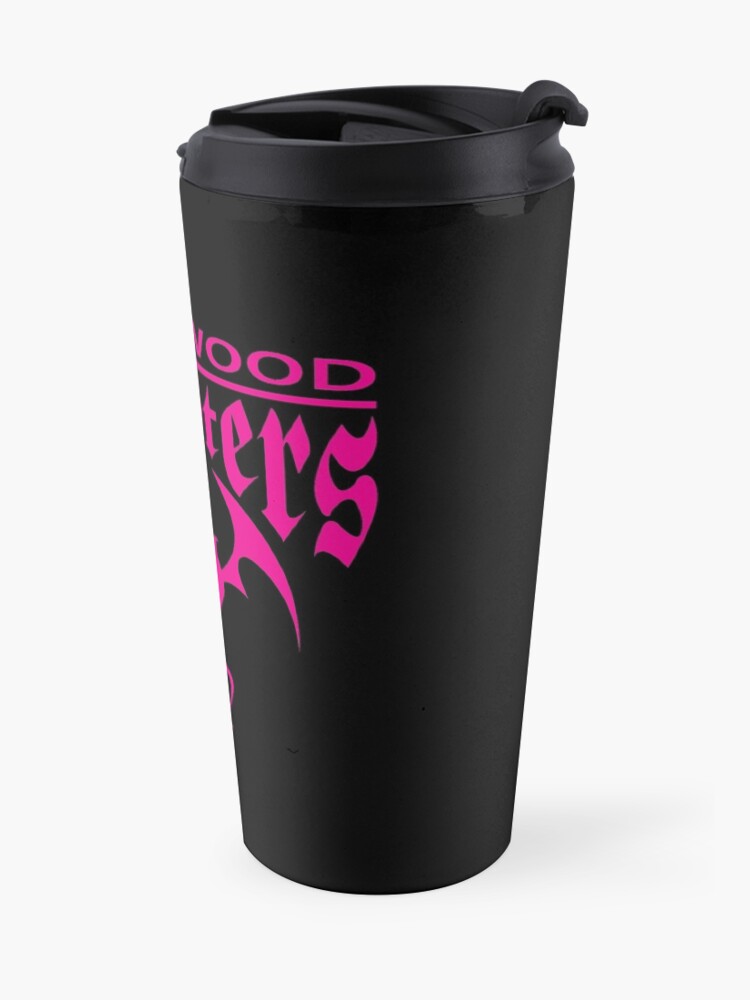 Alternate view of Hollywood Monsters Text Bat Logo - PINK PRINT Travel Coffee Mug