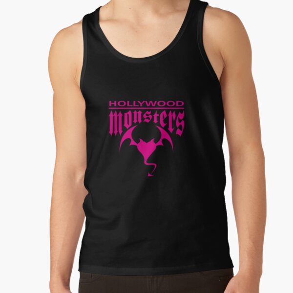 Hollywood Monsters Text Bat Logo - PINK PRINT Tank Top