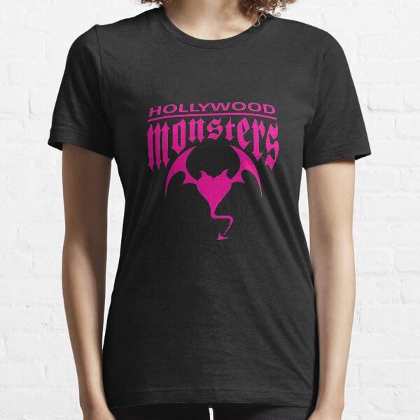 Hollywood Monsters Text Bat Logo - PINK PRINT Essential T-Shirt