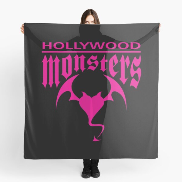 Hollywood Monsters Text Bat Logo - PINK PRINT Scarf