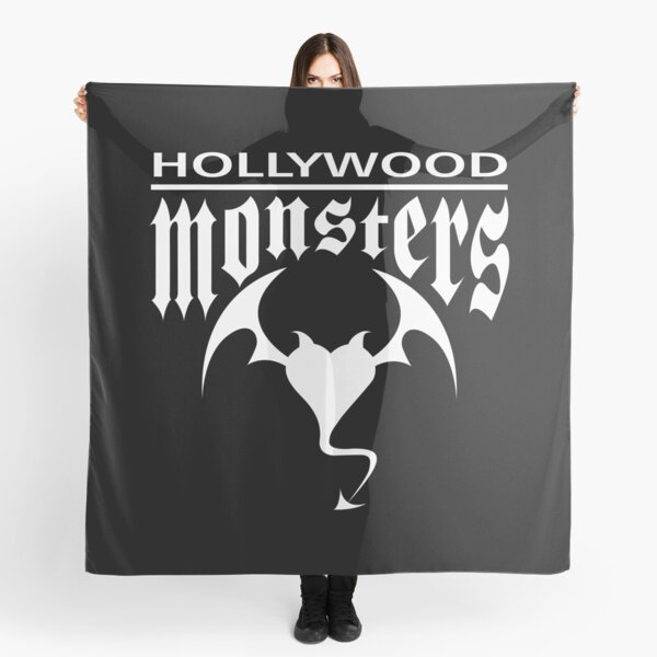 Hollywood Monsters Text Bat Logo - WHITE PRINT Scarf