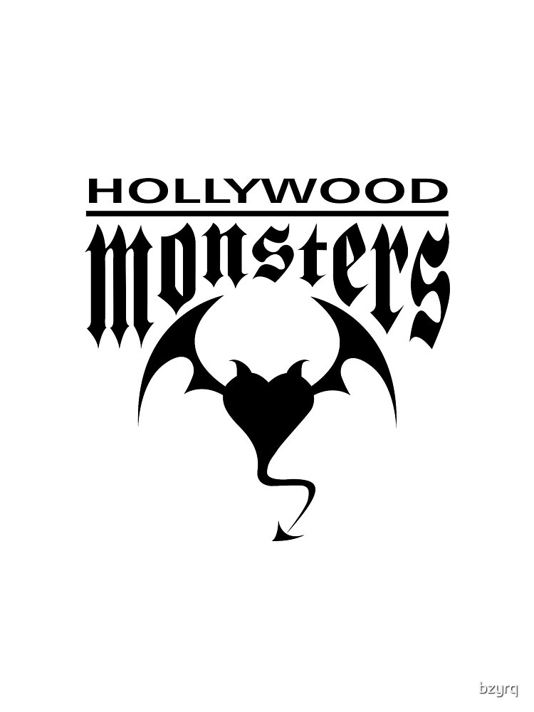 Hollywood Monsters Text Bat Logo - BLACK PRINT by bzyrq