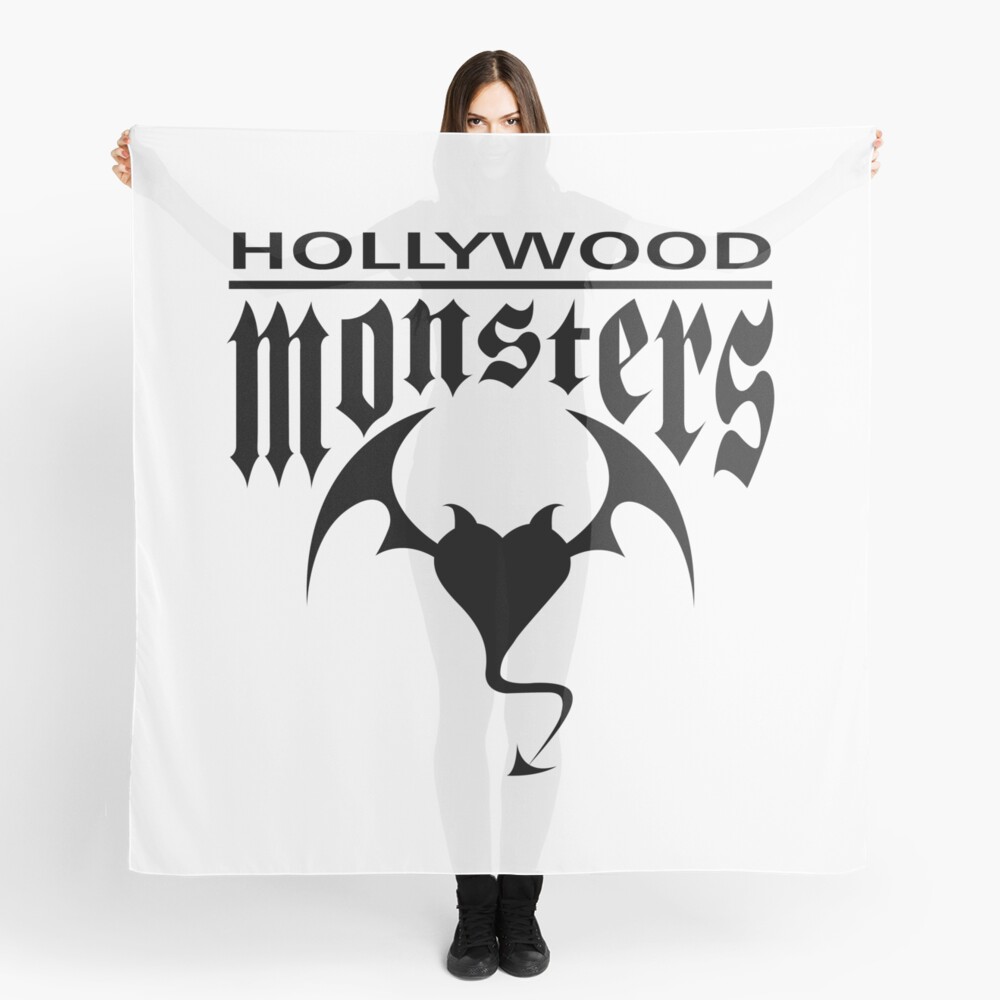 Hollywood Monsters Text Bat Logo - BLACK PRINT Scarf