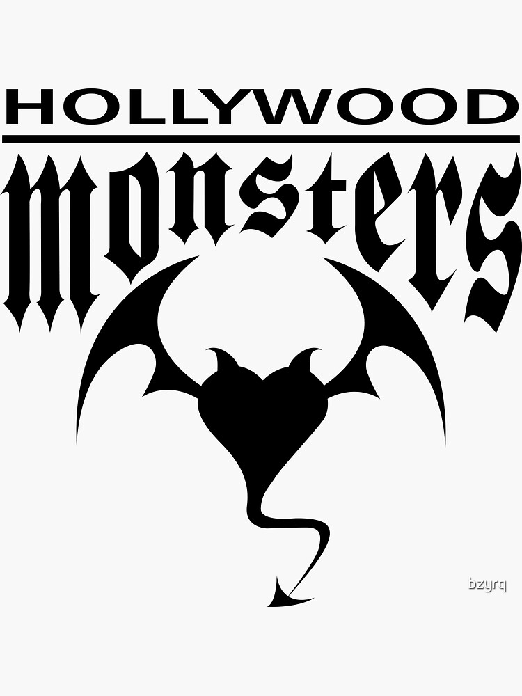 Hollywood Monsters Text Bat Logo - BLACK PRINT by bzyrq