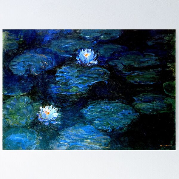 Item preview, Water Lilies Monet deep blue designed and sold by PureVintageLove.