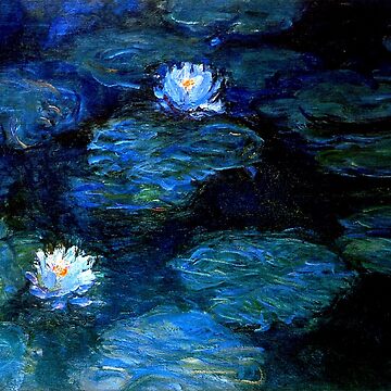 Aperçu de l'œuvre Nénuphars Monet bleu profond de PureVintageLove
