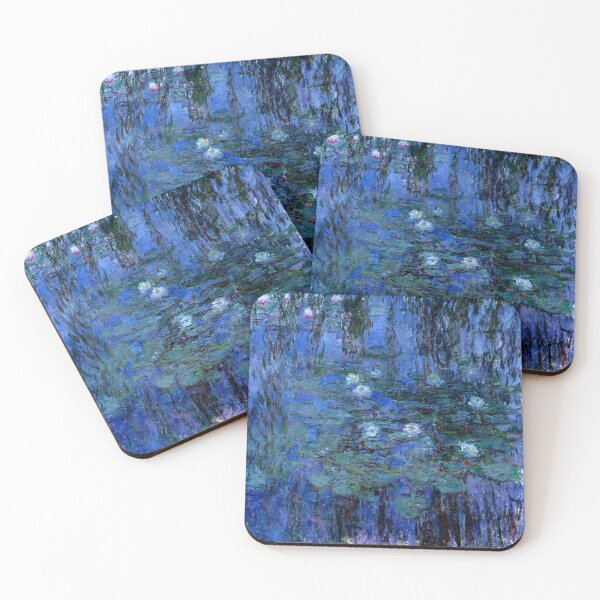 Aperçu de l'œuvre Nénuphars Monet bleu vif créée et vendue par PureVintageLove.