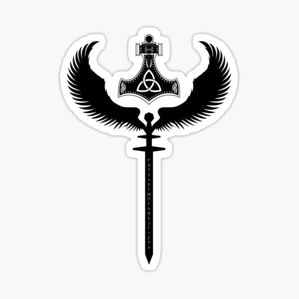 Valkyrie wings and norse valknut symbol  tostadora