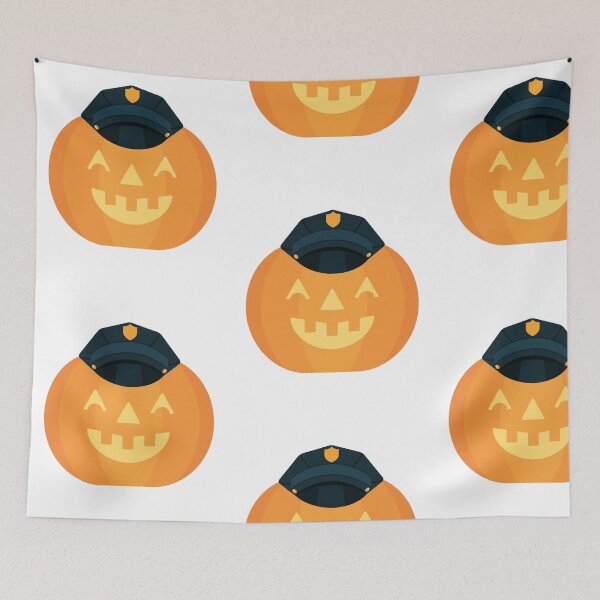 Item preview, Spooky Police Carved Pumpkin, Halloween Carved Pumpkin Police Gifts designed and sold by treasures83.